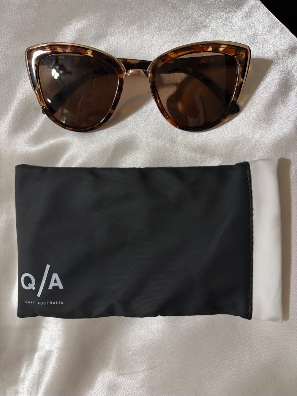 Quay Australia Women’s Tortoiseshell Cat-Eye Sunglasses with Brown Lenses